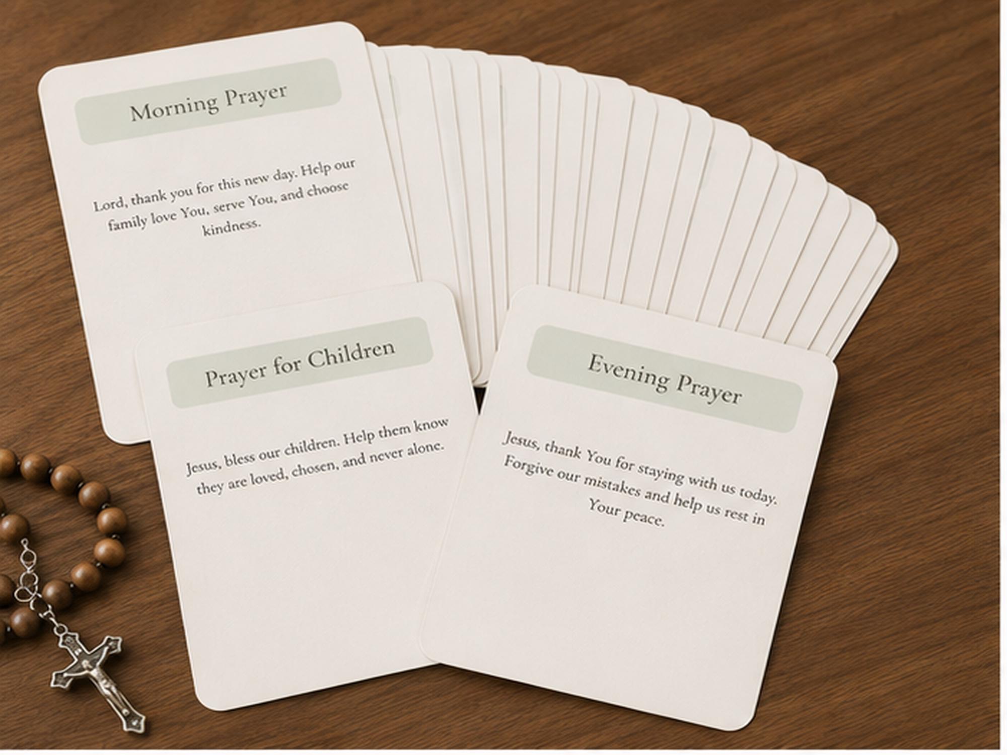Family Prayer Cards, Christian Devotional, Catholic Faith Resource, Parents Home Resource