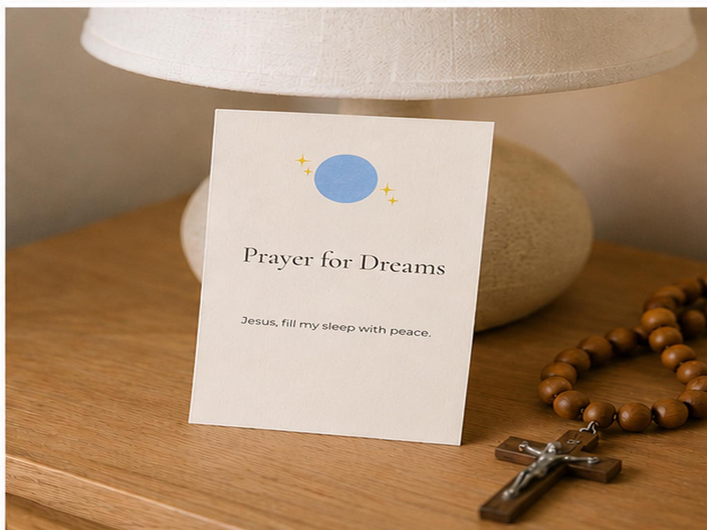 Catholic Bedtime Prayer Cards for Kids | Peaceful Sleep, Gratitude, Family Prayers Set