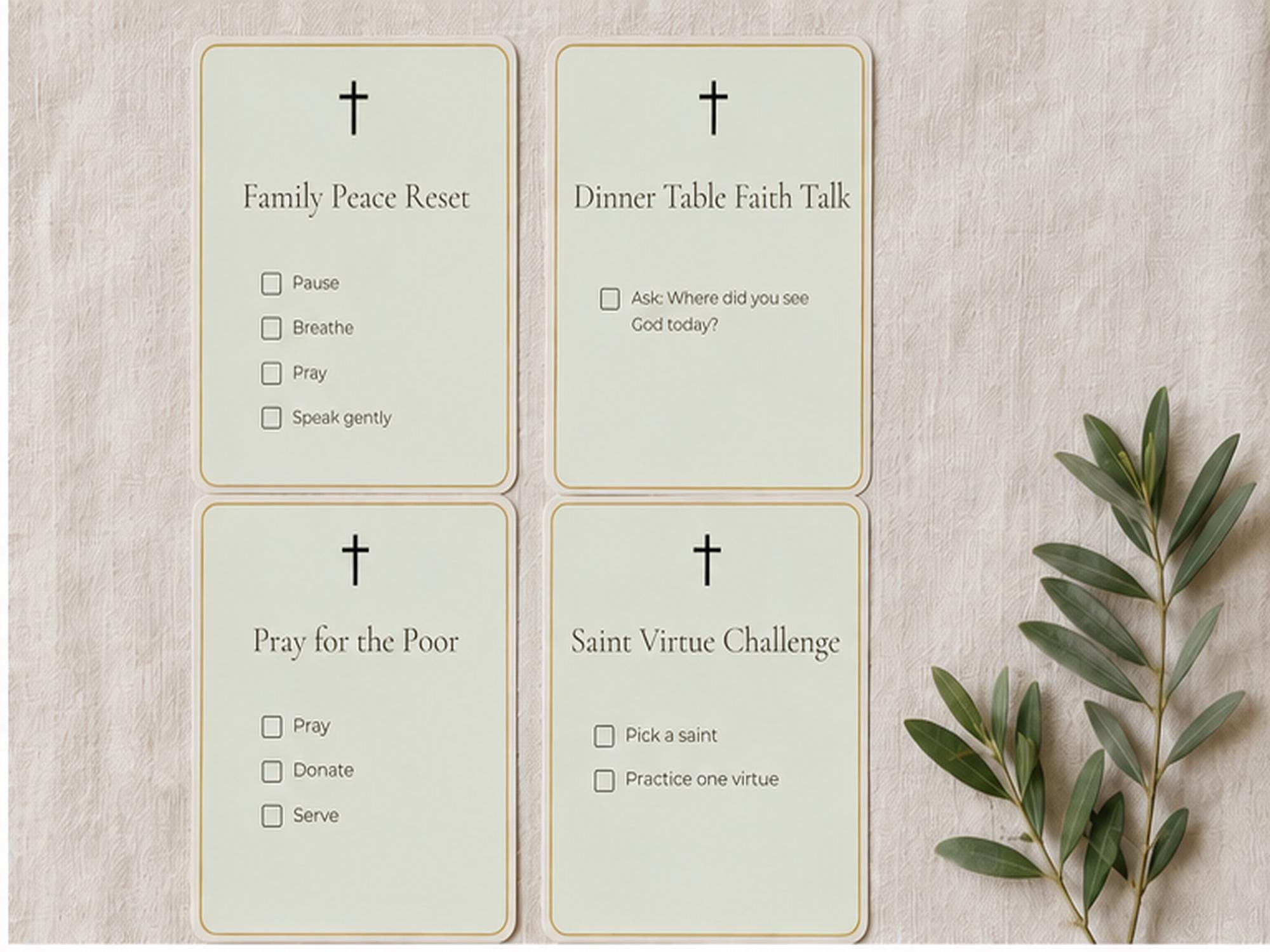 Catholic Faith Family Challenge Cards | Daily Activities, Prayer, Homeschool Resource