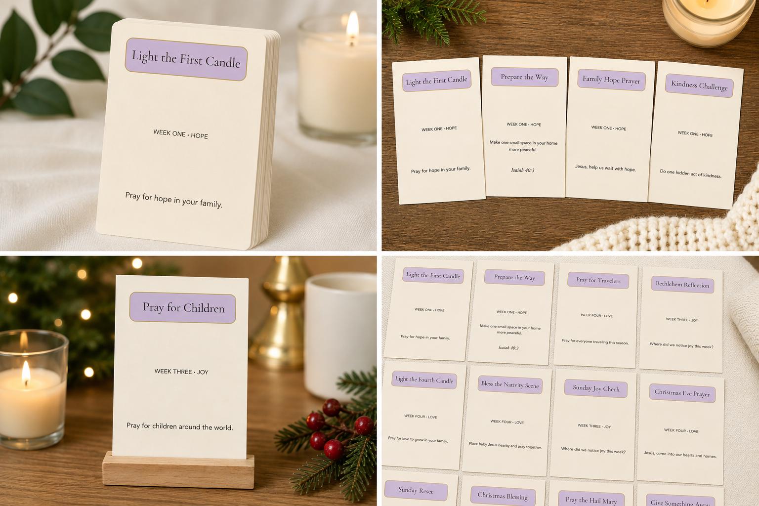 Catholic Family Advent Cards | 28 Activity Cards, Prayers, Traditions (Set)