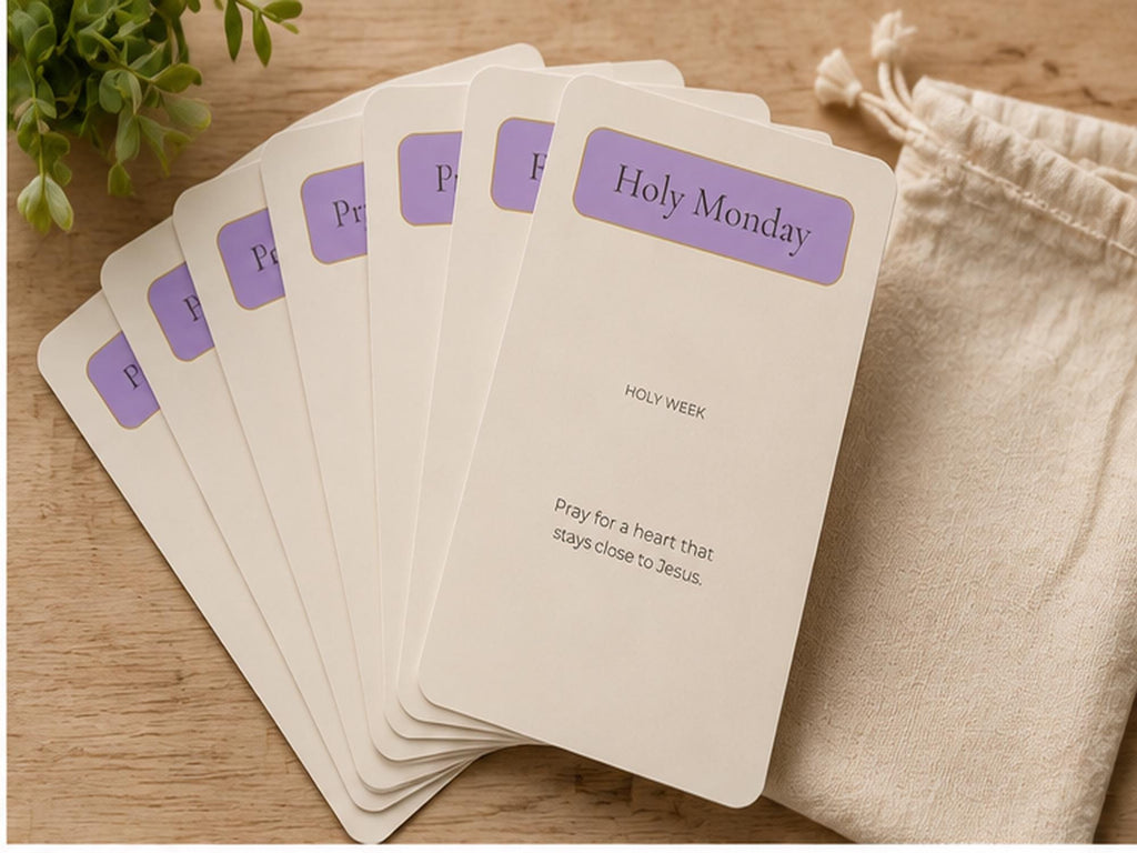Holy Week Reflection Cards, Catholic Devotional, Lent Prayer Prompts, Family Faith Activities
