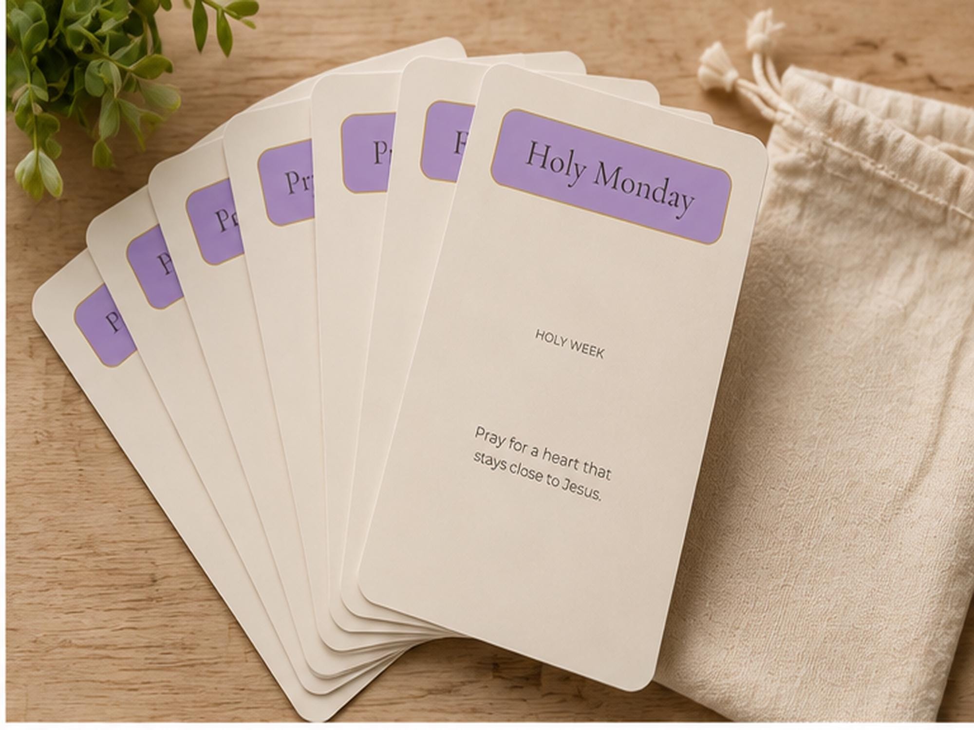Holy Week Reflection Cards, Catholic Devotional, Lent Prayer Prompts, Family Faith Activities