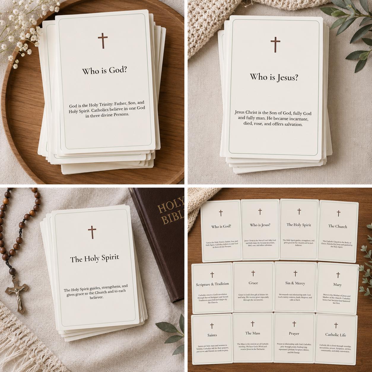 Catholic Faith Basics Study Cards | OCIA RCIA Resource Set (12 Cards)