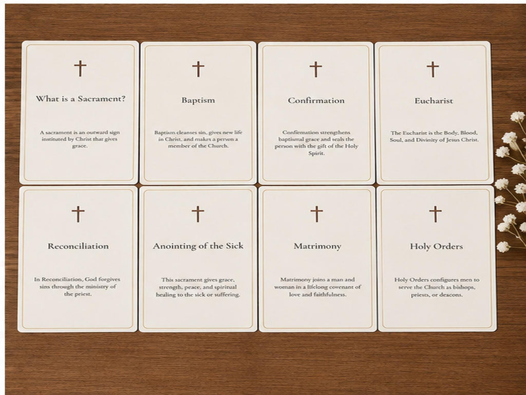 Understanding the Sacraments Cards | Catholic Sacraments Guide | RCIA OCIA | First Communion | Confirmation | Card Set
