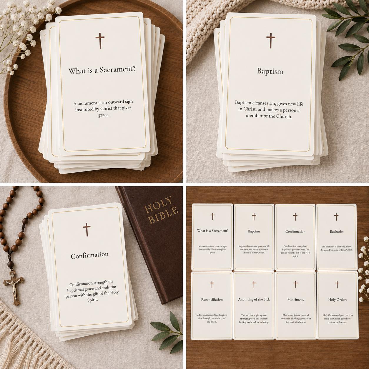 Understanding the Sacraments Cards | Catholic Sacraments Guide | RCIA OCIA | First Communion | Confirmation | Card Set