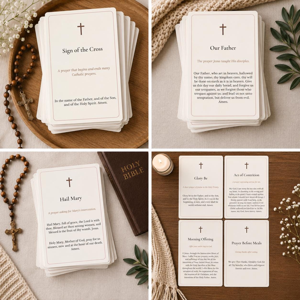 Catholic Prayer Cards | Traditional Daily Prayers, RCIA, Confirmation Gifts