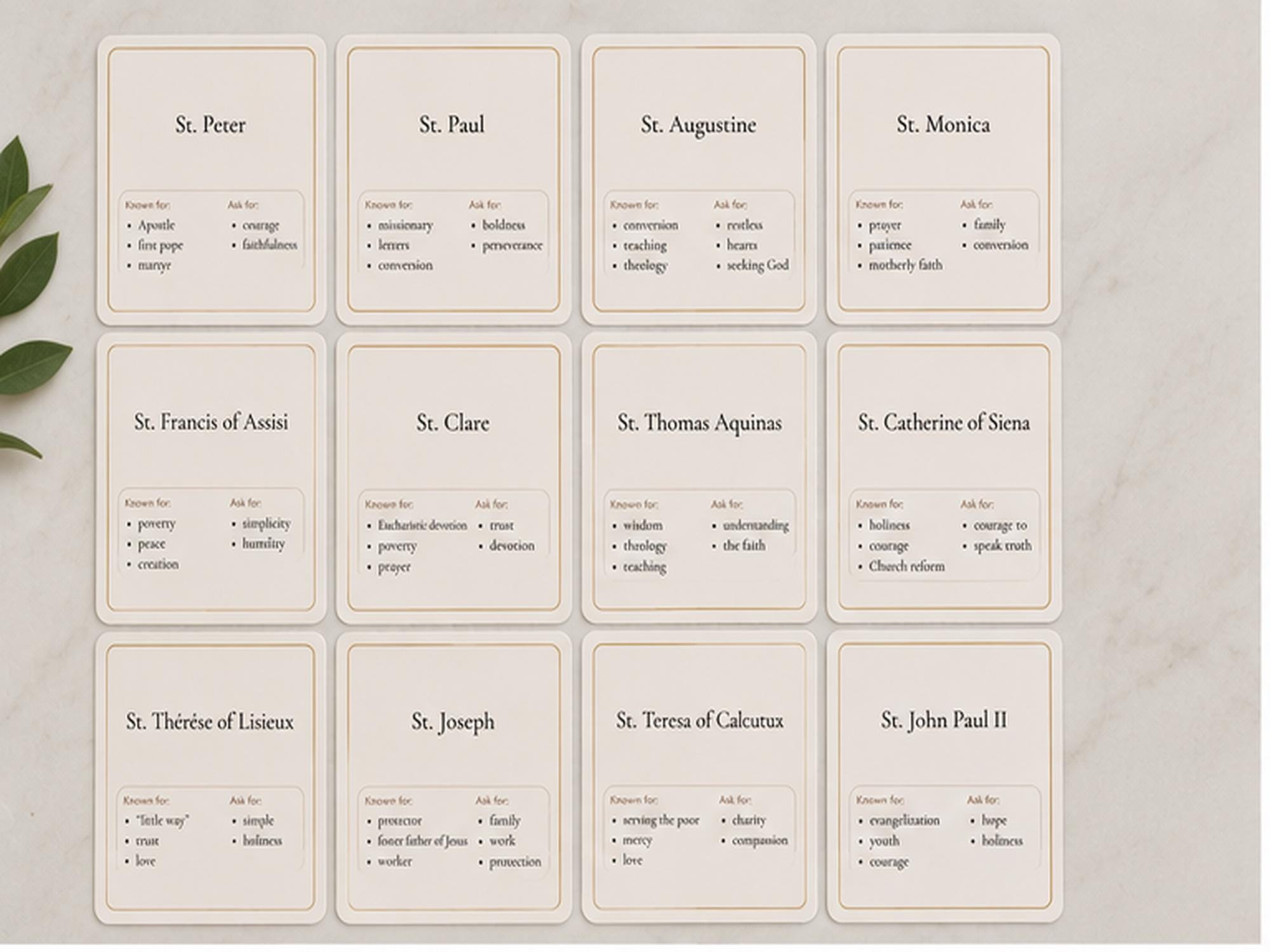 Catholic Saint Cards | Faith Study, Confirmation, RCIA Gift Set