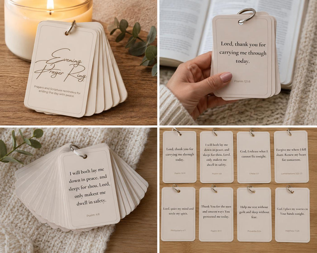 Evening Prayer Ring | Scripture Cards for Bedtime Reflection
