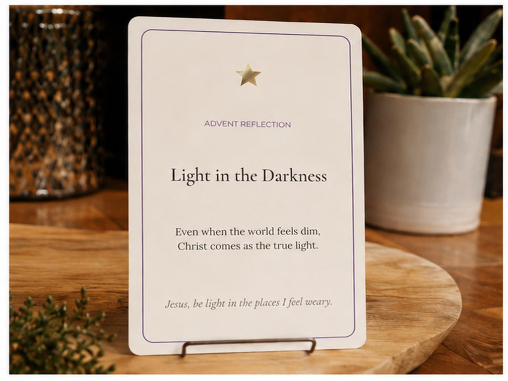 Catholic Advent Reflection Cards | 12 Devotional Prayer Cards (4x6 Set)