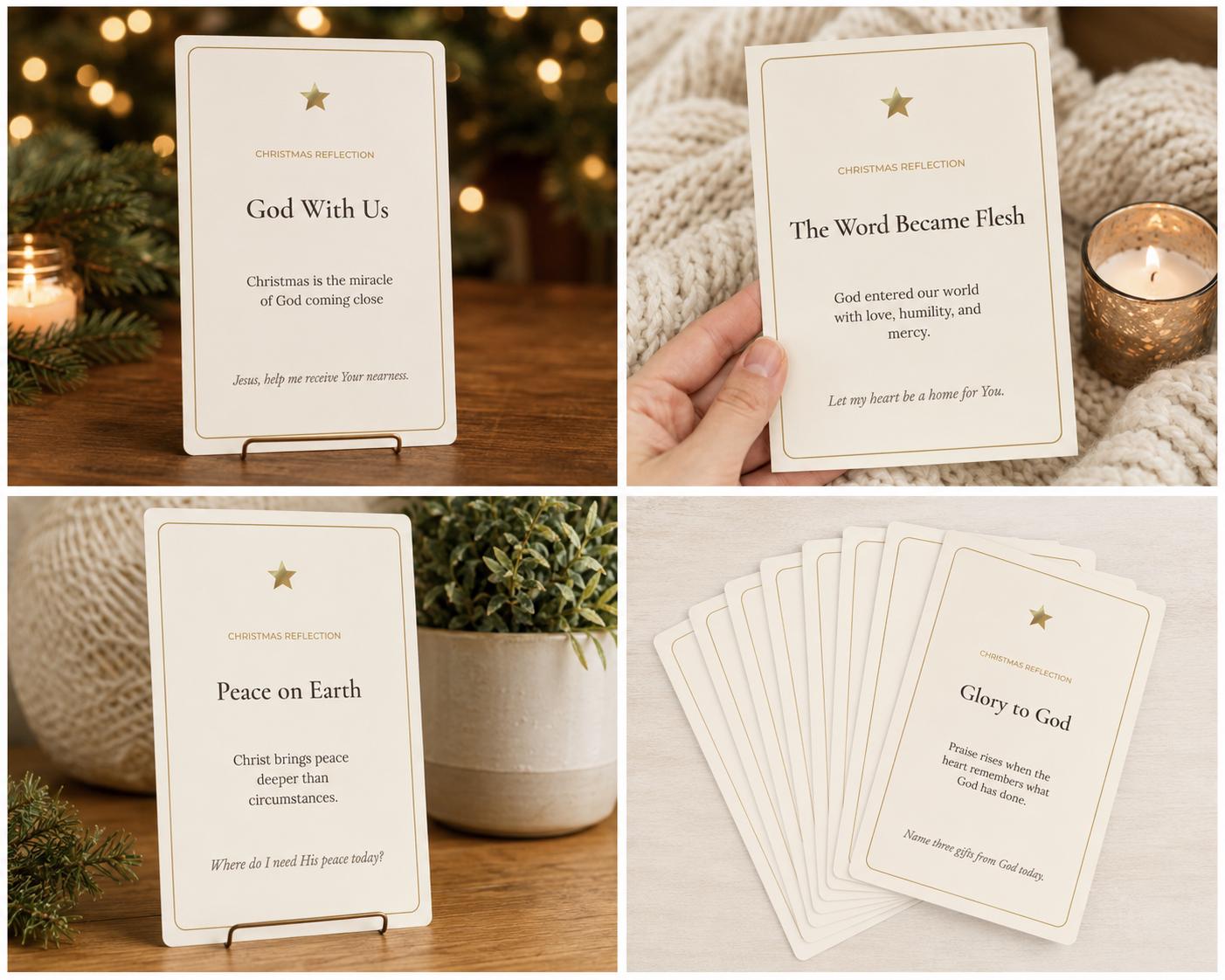 Catholic Christmas Reflection Cards | Nativity Devotional Set (10 Cards)
