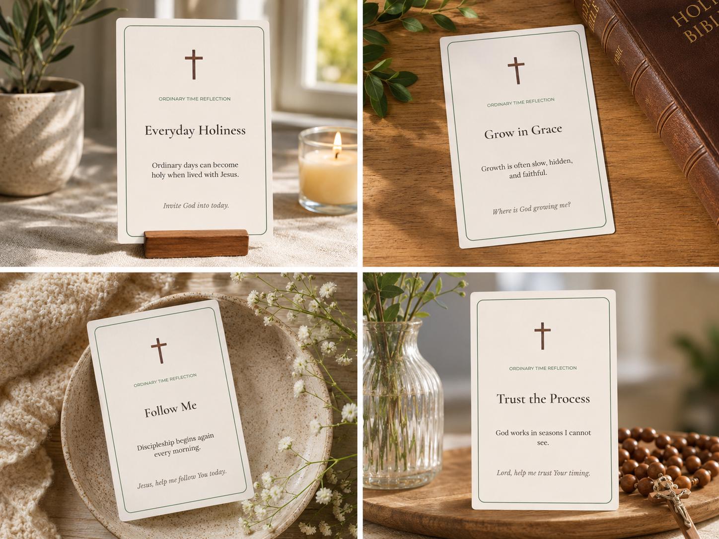 Catholic Ordinary Time Reflection Cards | Scripture Meditation Devotional Set