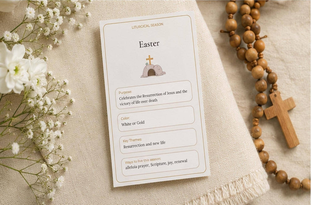 Catholic Liturgical Season Guide Cards, Church Year Reference, OCIA RCIA Gift, Bible Study Set