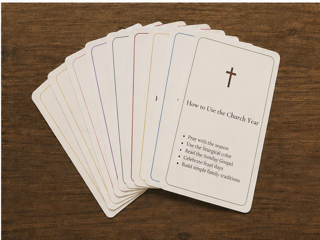 Catholic Liturgical Calendar Reference Cards | Church Year Guide, Seasons, OCIA RCIA Gift