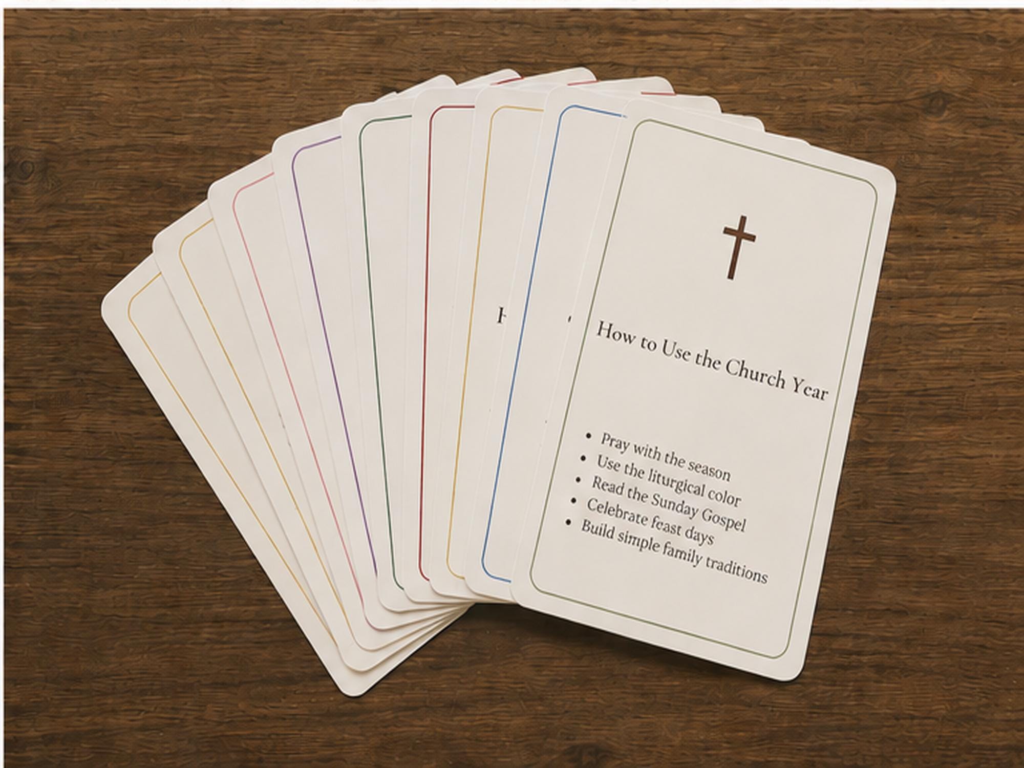 Catholic Liturgical Calendar Reference Cards | Church Year Guide, Seasons, OCIA RCIA Gift