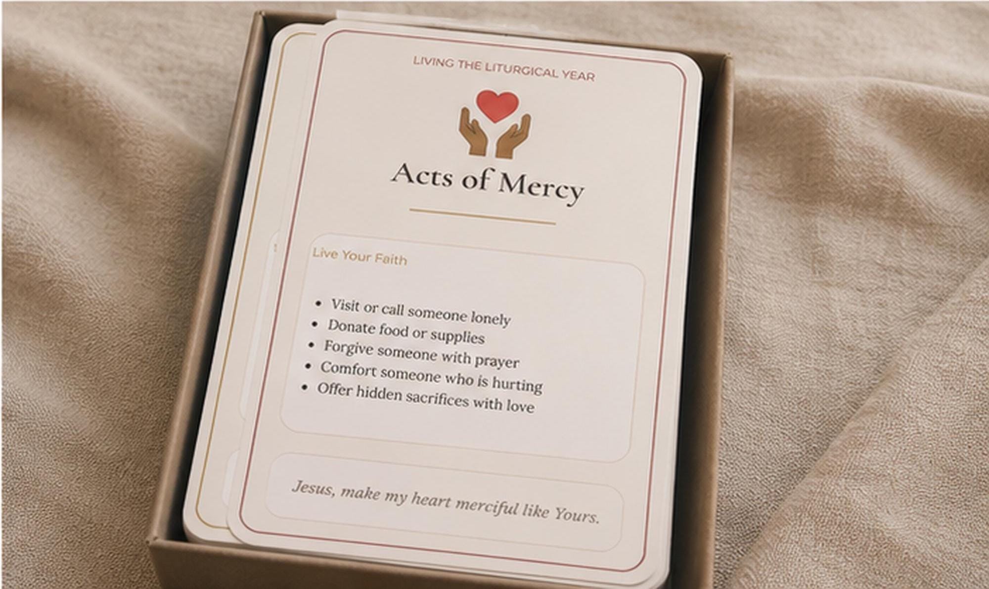 Living Liturgical Year Cards | Catholic Seasonal Devotional Prayer Set (12 Cards)
